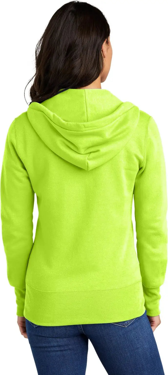 Port & Company Lpc78zh co Women’s Core Fleece Full-zip Hooded Sweatshirt - Neon Yellow