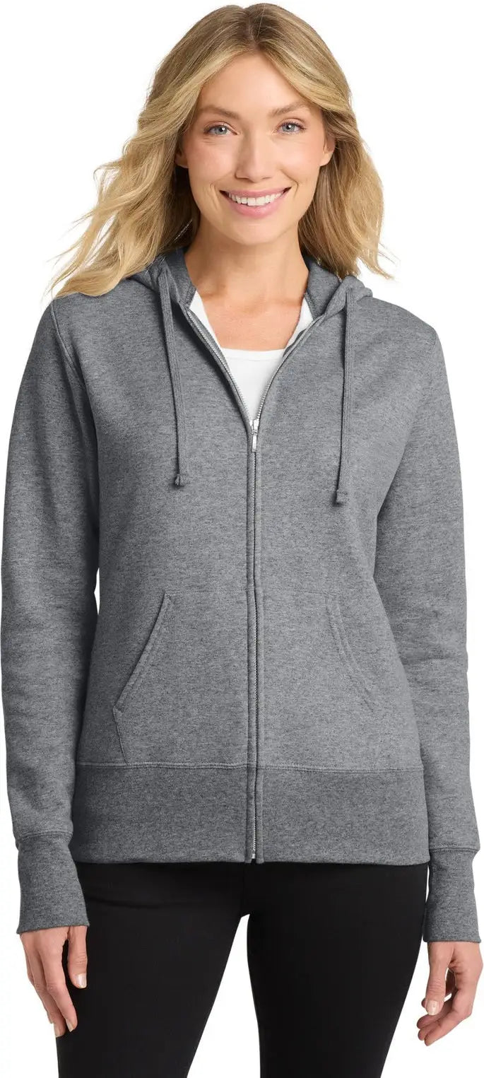 Port & Company Lpc78zh co Women’s Core Fleece Full-zip Hooded Sweatshirt - Athletic Heather - Ladies Xs