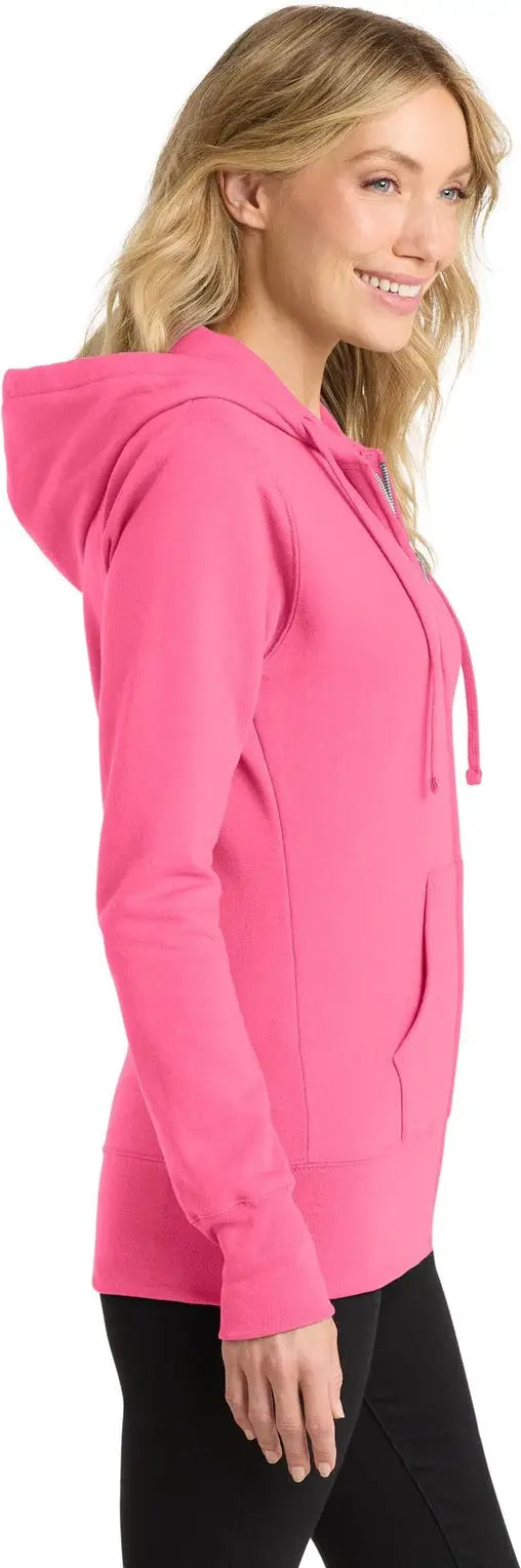 Port & Company Lpc78zh co Women’s Core Fleece Full-zip Hooded Sweatshirt - Neon Pink