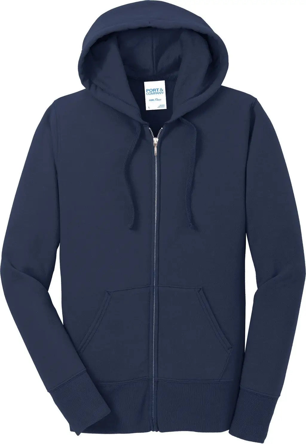 Port & Company Lpc78zh co Women’s Core Fleece Full-zip Hooded Sweatshirt - Navy