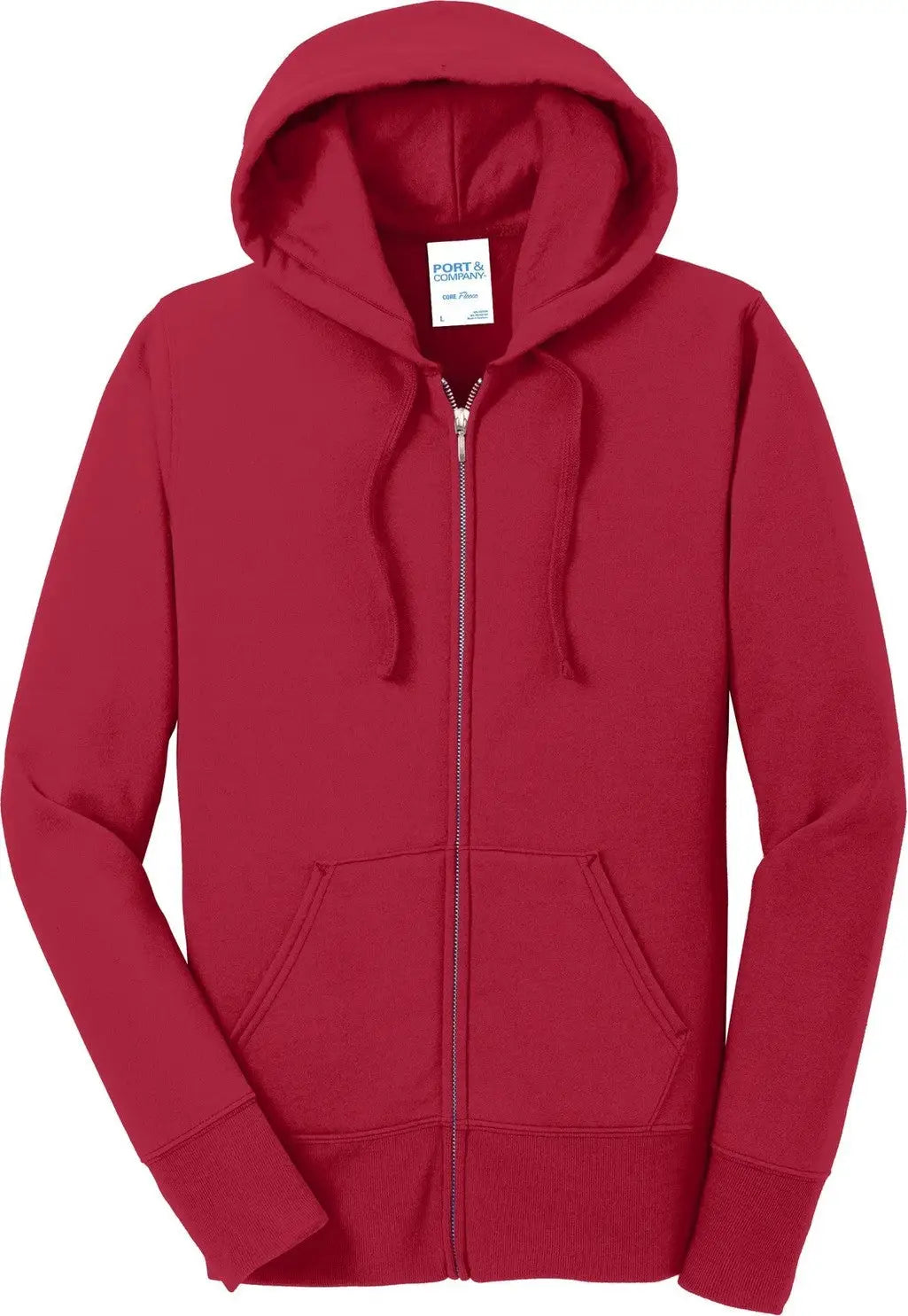 Port & Company Lpc78zh co Women’s Core Fleece Full-zip Hooded Sweatshirt - Red