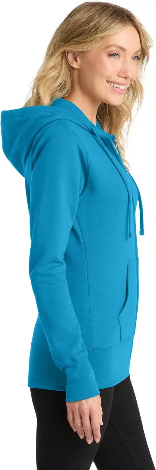 Port & Company Lpc78zh co Women’s Core Fleece Full-zip Hooded Sweatshirt - Neon Blue