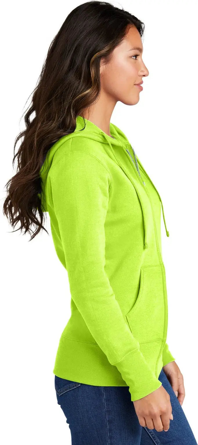 Port & Company Lpc78zh co Women’s Core Fleece Full-zip Hooded Sweatshirt - Neon Yellow