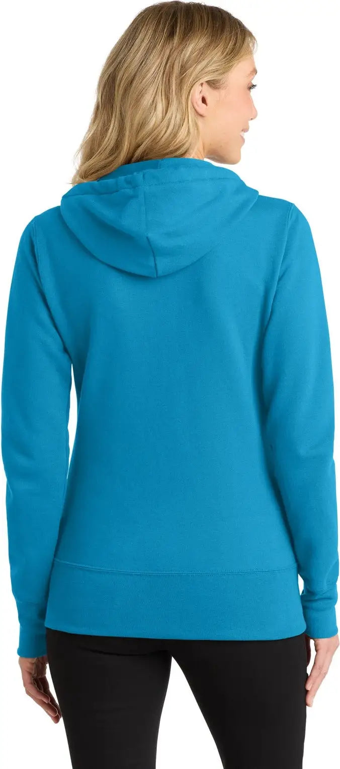Port & Company Lpc78zh co Women’s Core Fleece Full-zip Hooded Sweatshirt - Neon Blue