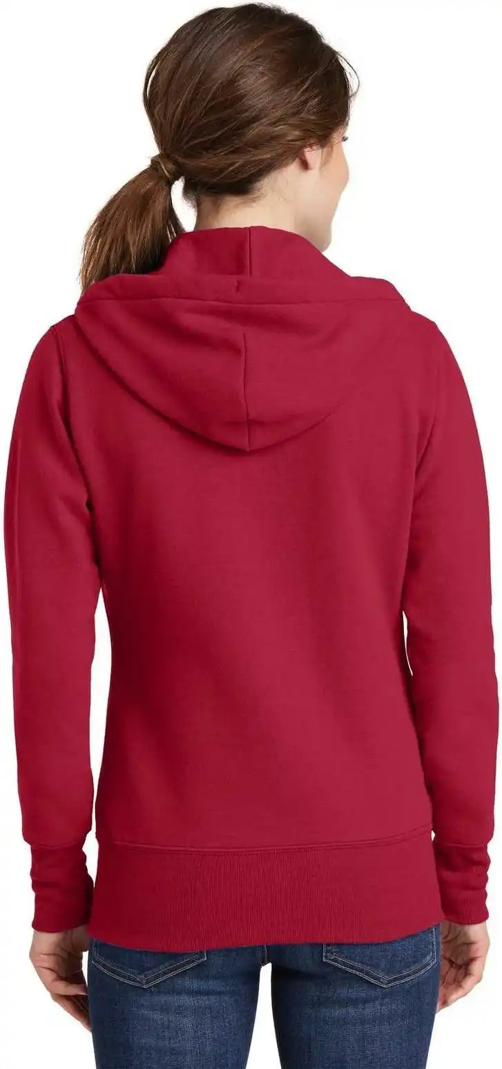 Port &amp; Company Lpc78zh Ladies Core Fleece Full Zip Hooded Sweatshirt Red