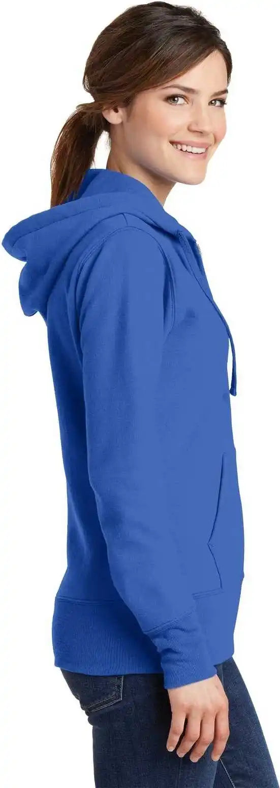 Port &amp; Company Lpc78zh Ladies Core Fleece Full Zip Hooded Sweatshirt Royal
