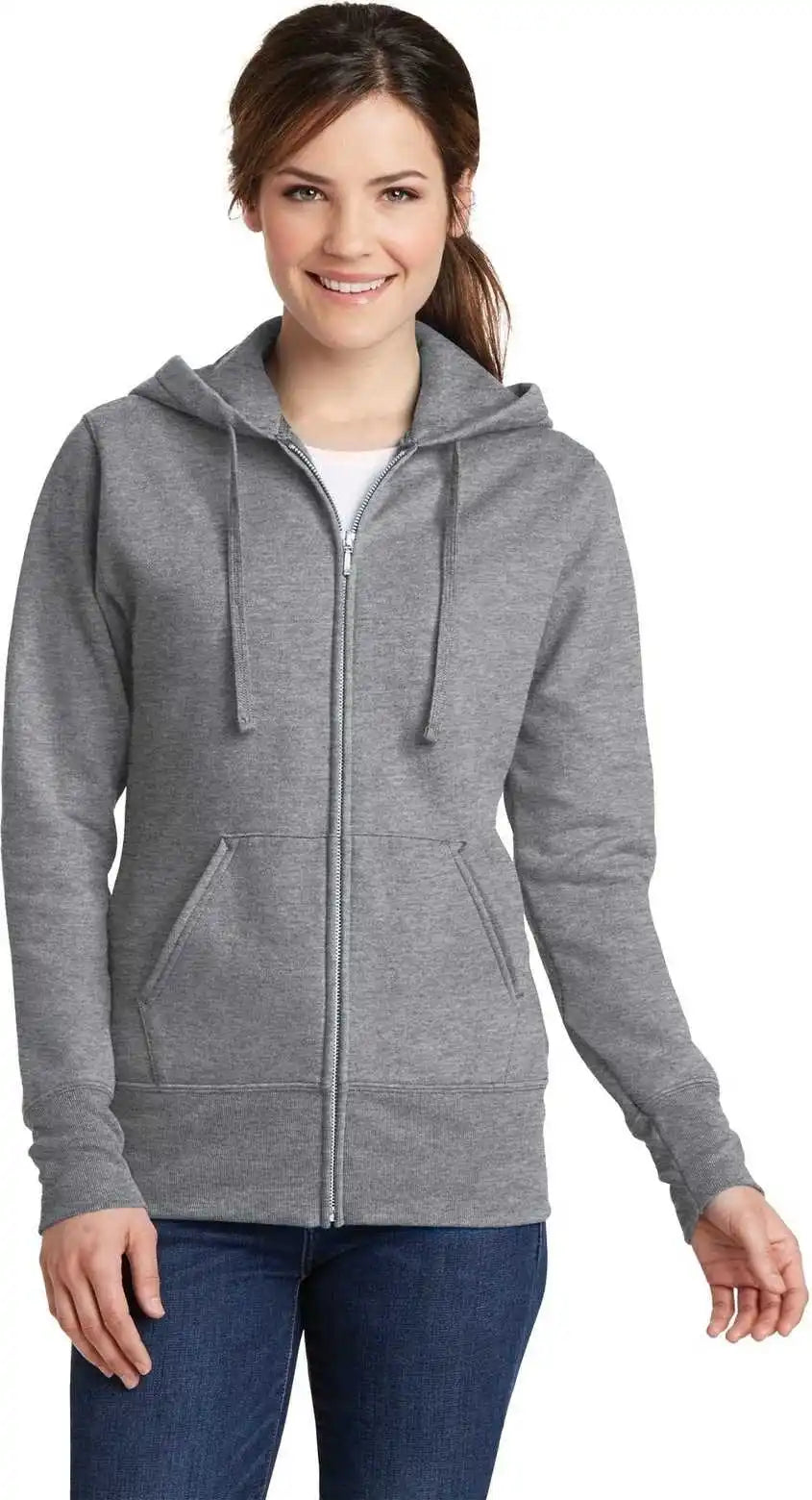 Port & Company Lpc78zh Ladies Core Fleece Full-zip Hooded Sweatshirt - Athletic Heather