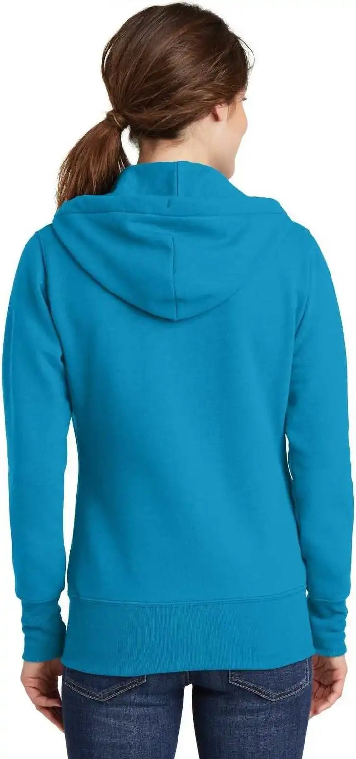Port &amp; Company Lpc78zh Ladies Core Fleece Full-zip Hooded Sweatshirt - Neon Blue