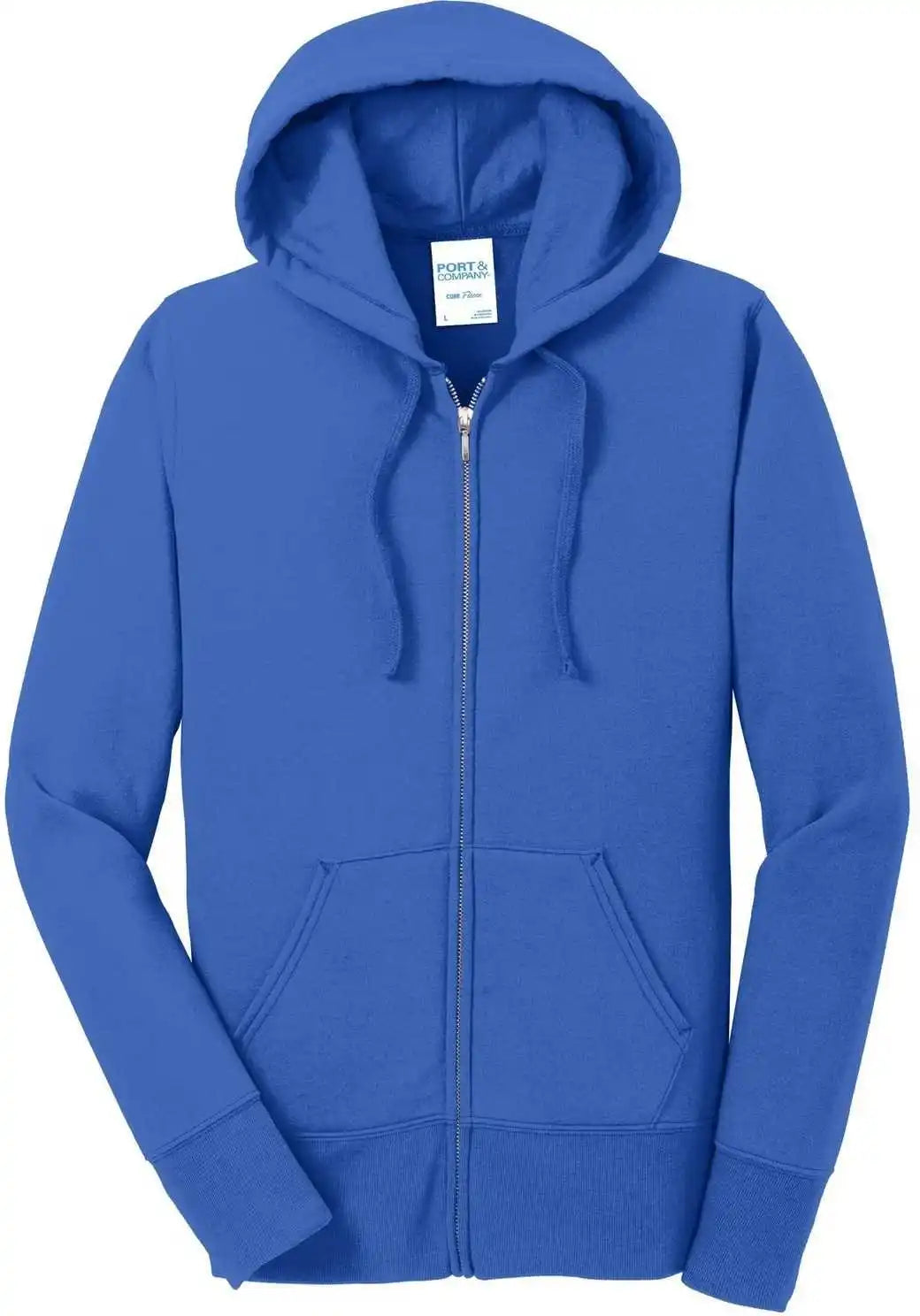 Port &amp; Company Lpc78zh Ladies Core Fleece Full Zip Hooded Sweatshirt Royal