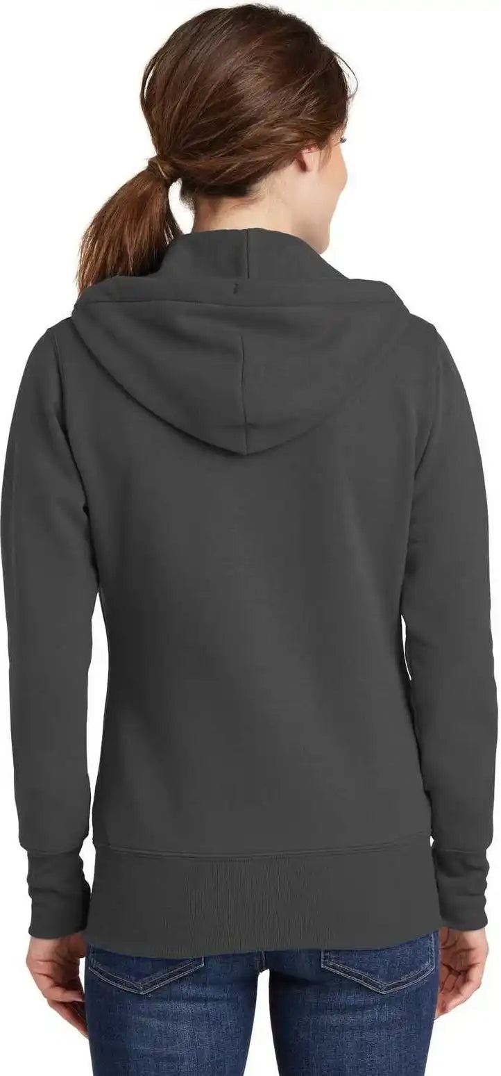 Port &amp; Company Lpc78zh Ladies Core Fleece Full-zip Hooded Sweatshirt - Charcoal