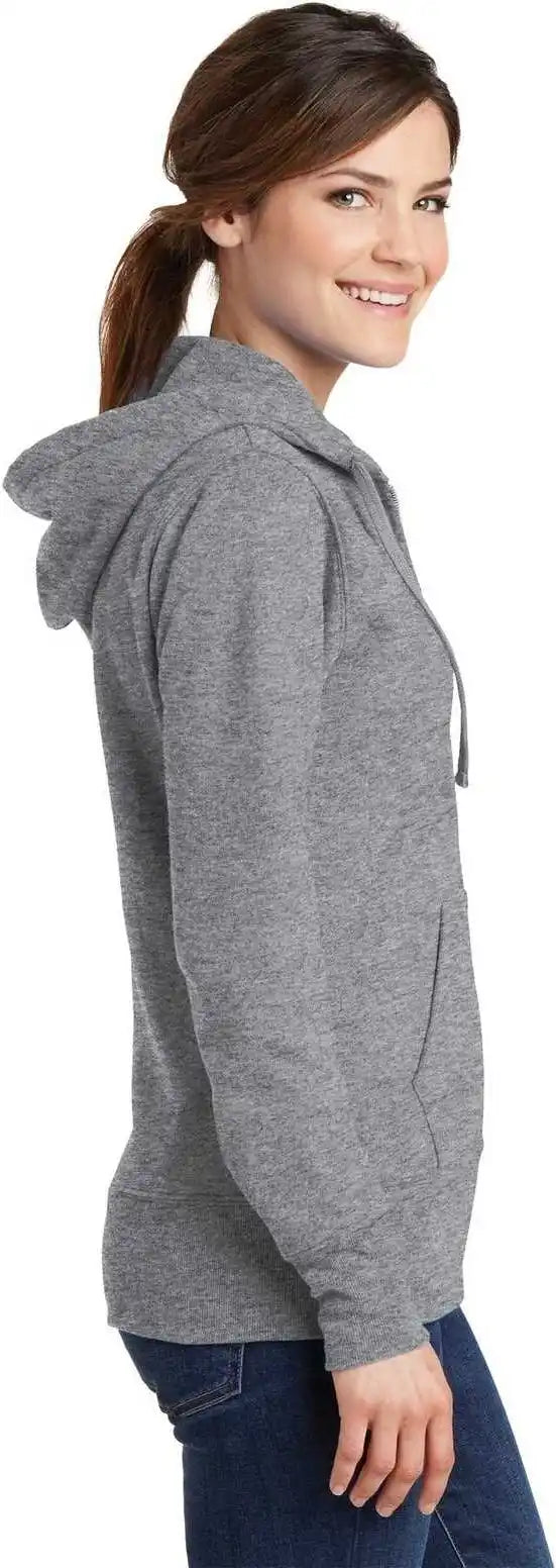 Port & Company Lpc78zh Ladies Core Fleece Full-zip Hooded Sweatshirt - Athletic Heather