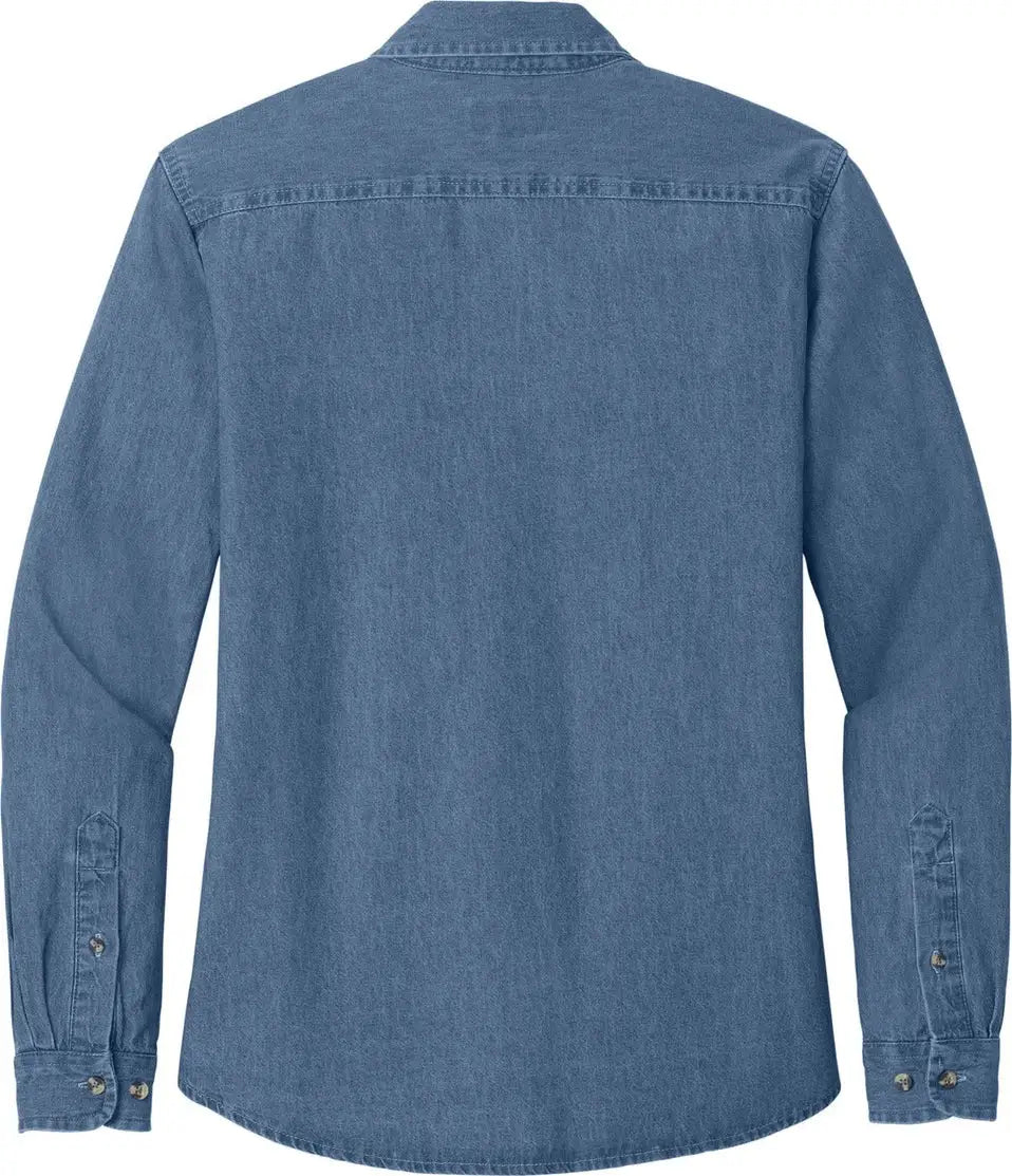 Port & Company Lsp10 co Women’s Long Sleeve Value Denim Shirt - Faded Blue