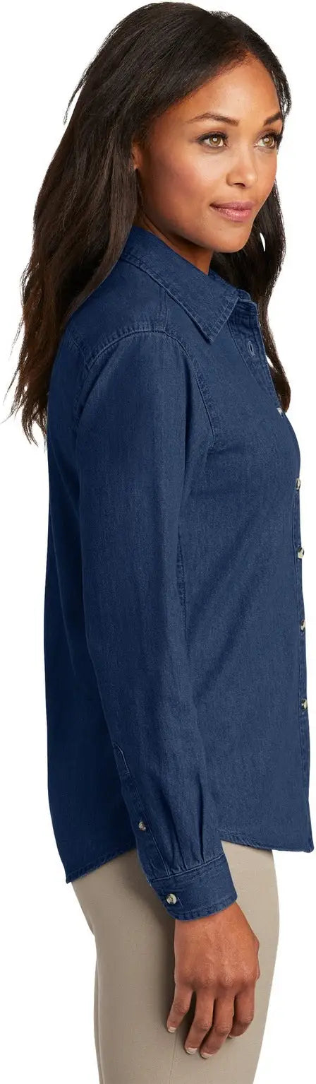 Port & Company Lsp10 co Women’s Long Sleeve Value Denim Shirt - Ink Blue