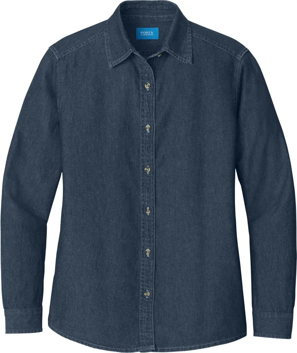 Port & Company Lsp10 co Women’s Long Sleeve Value Denim Shirt - Ink Blue