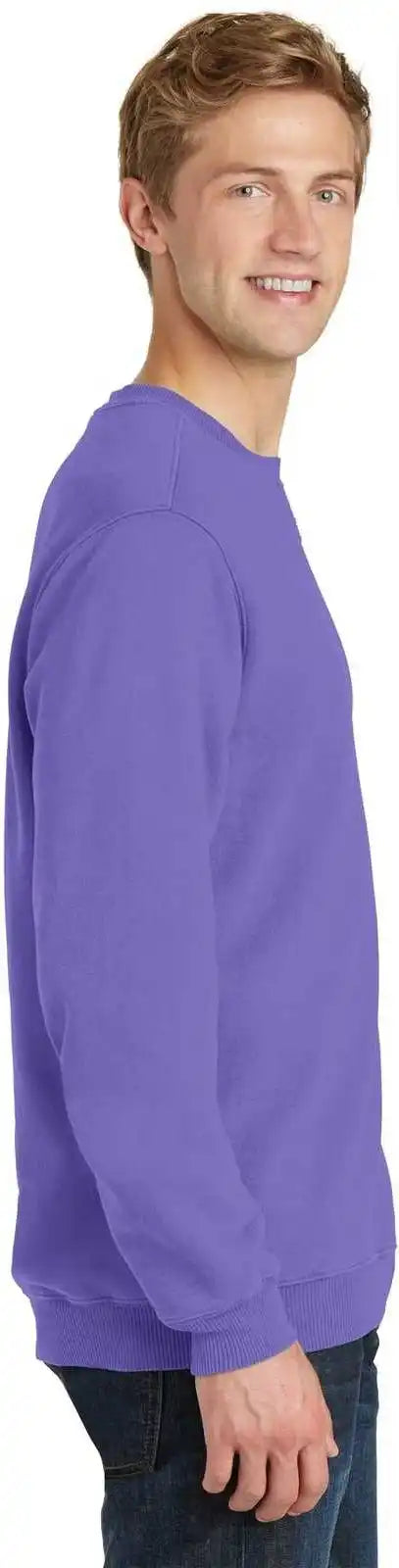 Port &amp; Company Pc098 Beach Wash Garment Dyed Sweatshirt Amethyst
