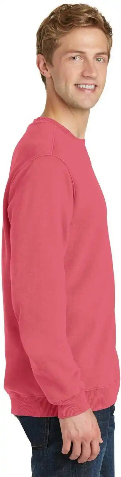 Port &amp; Company Pc098 Beach Wash Garment Dyed Sweatshirt Fruit Punch