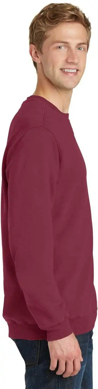 Port &amp; Company Pc098 Beach Wash Garment Dyed Sweatshirt Merlot