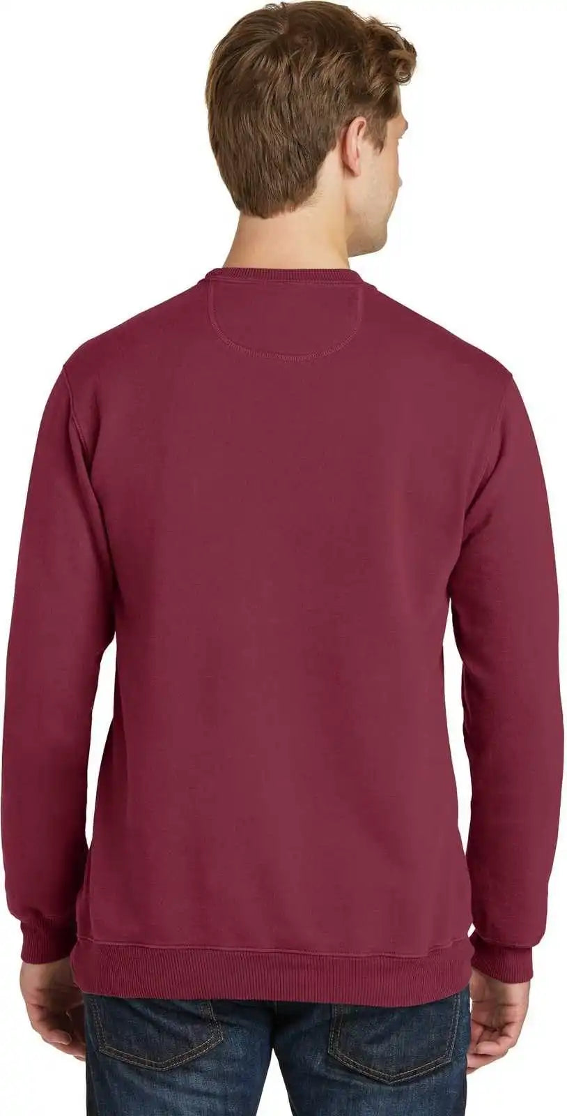 Port &amp; Company Pc098 Beach Wash Garment Dyed Sweatshirt Merlot