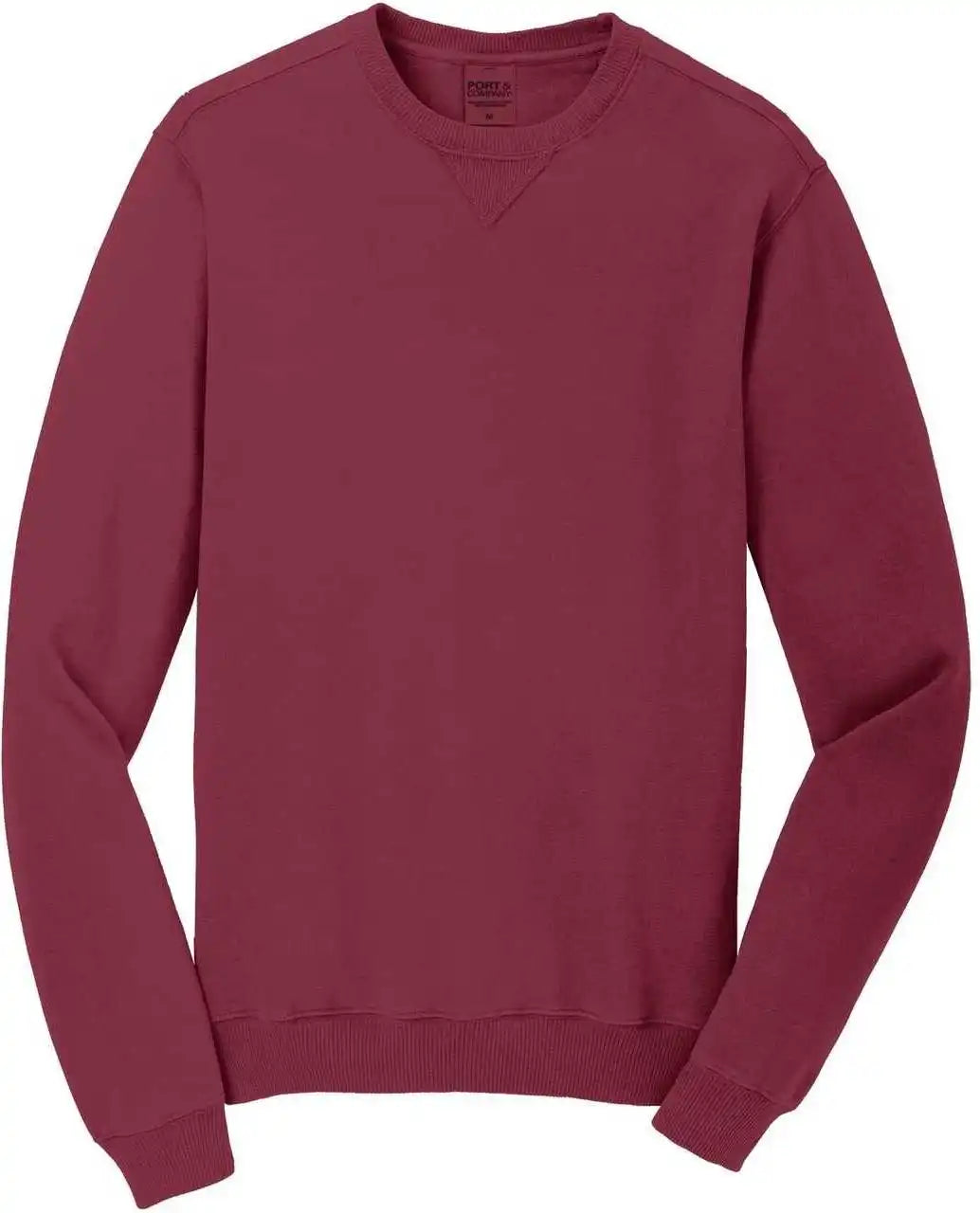 Port &amp; Company Pc098 Beach Wash Garment Dyed Sweatshirt Merlot