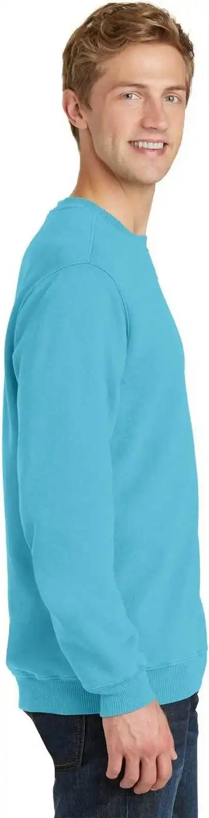 Port &amp; Company Pc098 Beach Wash Garment-dyed Sweatshirt - Tidal Wave