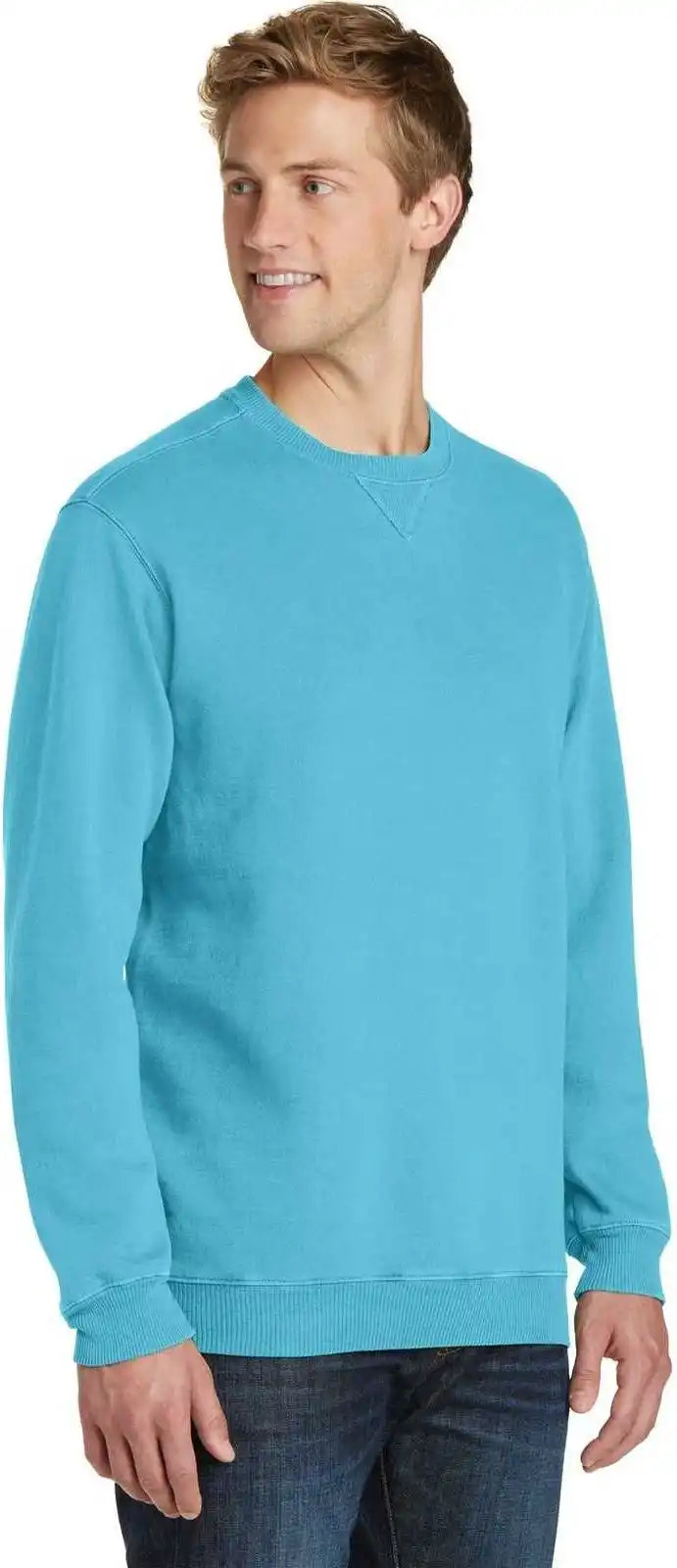 Port &amp; Company Pc098 Beach Wash Garment-dyed Sweatshirt - Tidal Wave