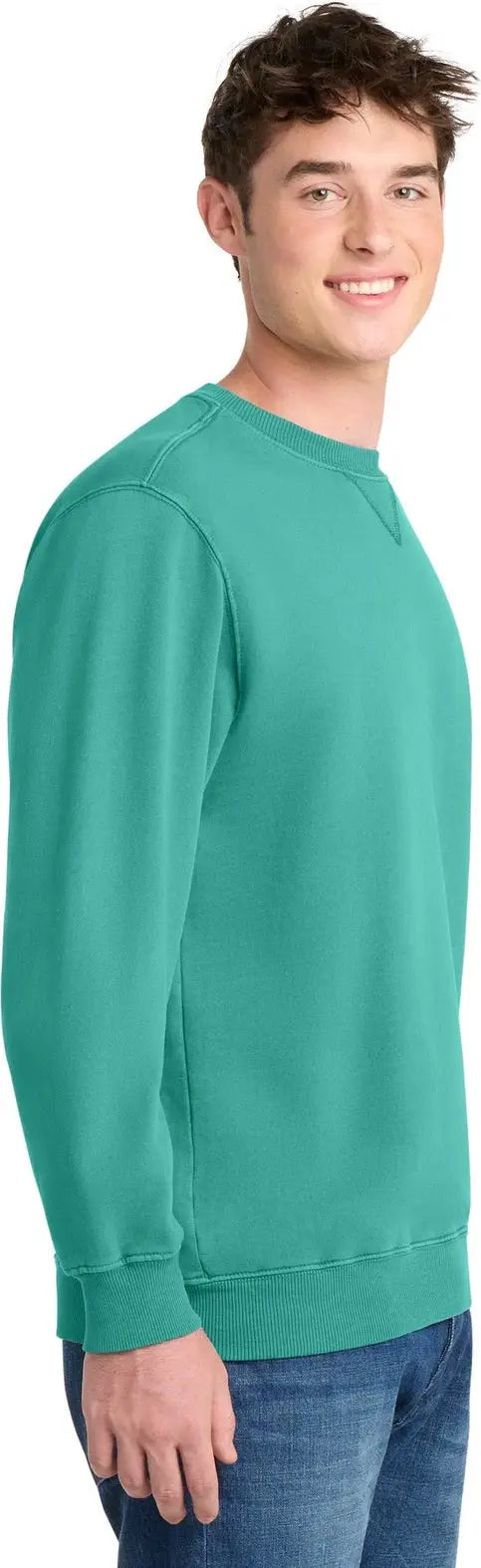 Port & Company Pc098 co Beach Wash Garment-dyed Crewneck Sweatshirt - Peacock