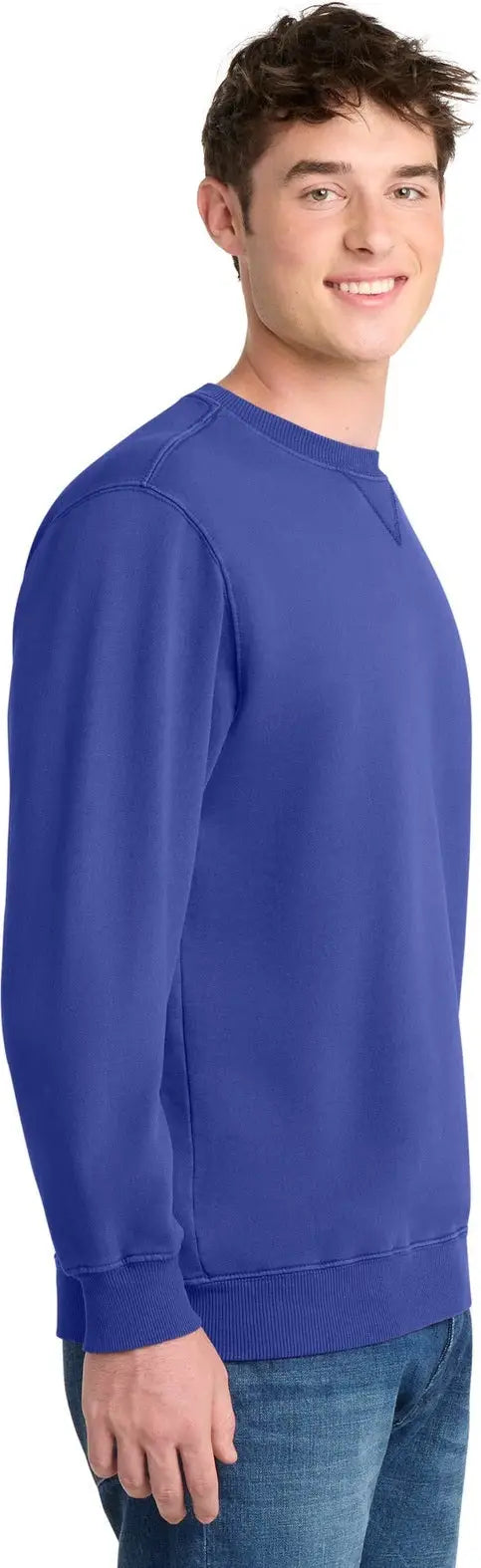 Port & Company Pc098 co Beach Wash Garment-dyed Crewneck Sweatshirt - Blue Iris