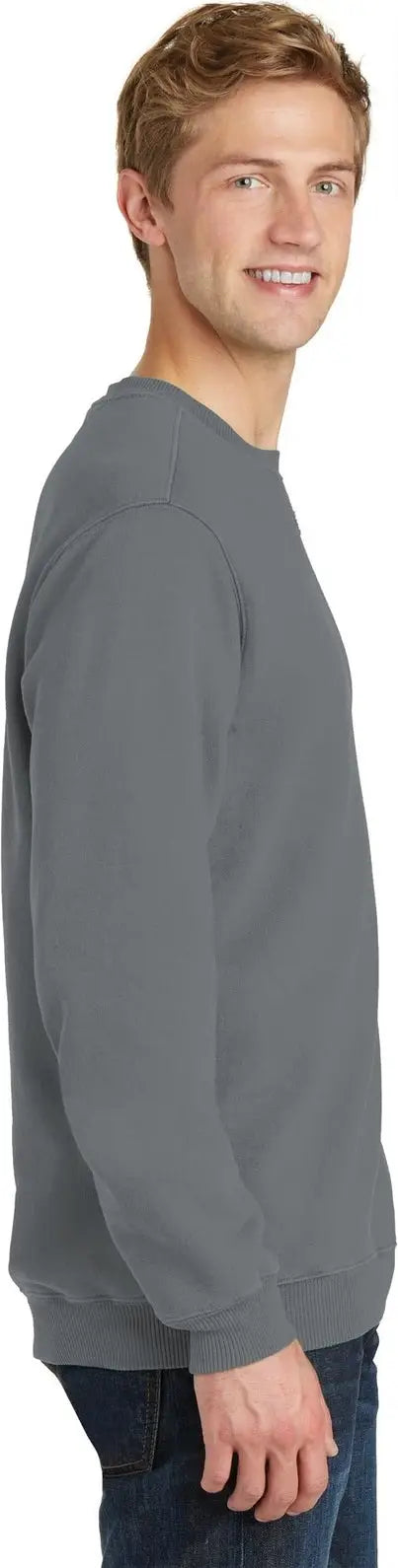 Port & Company Pc098 co Beach Wash Garment-dyed Crewneck Sweatshirt - Pewter