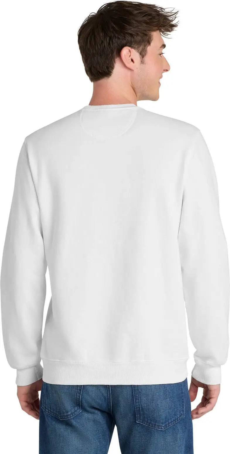 Port & Company Pc098 co Beach Wash Garment-dyed Crewneck Sweatshirt - White