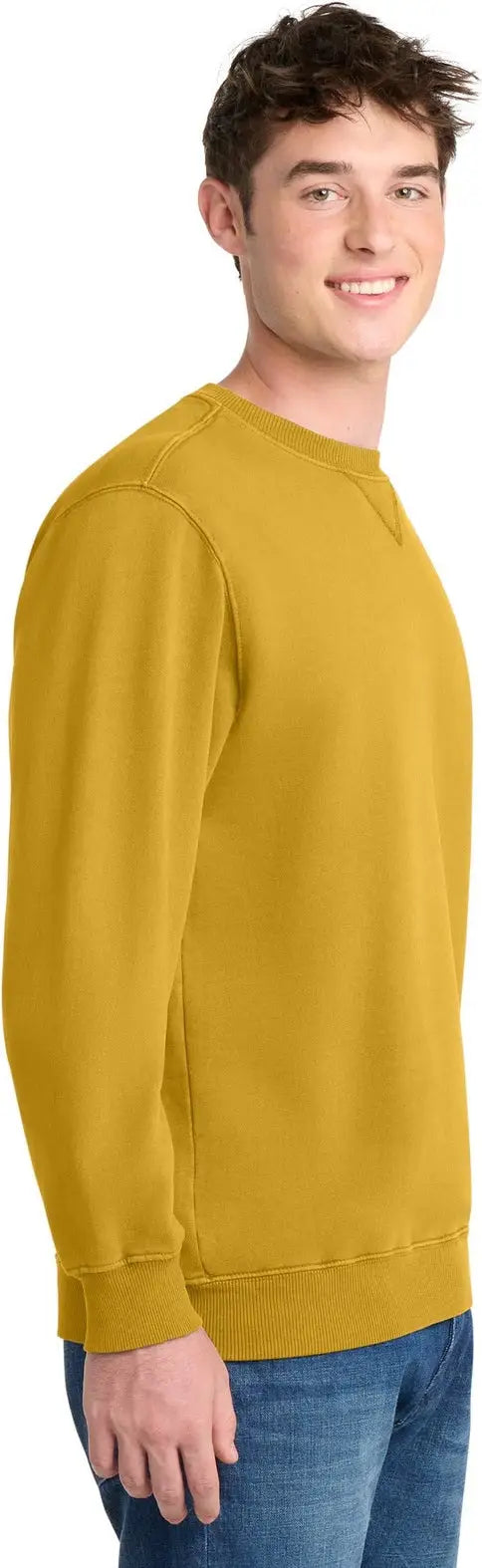 Port & Company Pc098 co Beach Wash Garment-dyed Crewneck Sweatshirt - Dijon