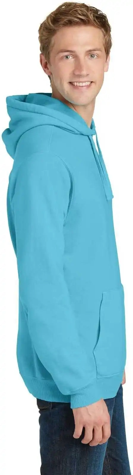 Port &amp; Company Pc098h Beach Wash Garment Dyed Pullover Hooded Sweatshirt Tidal Wave