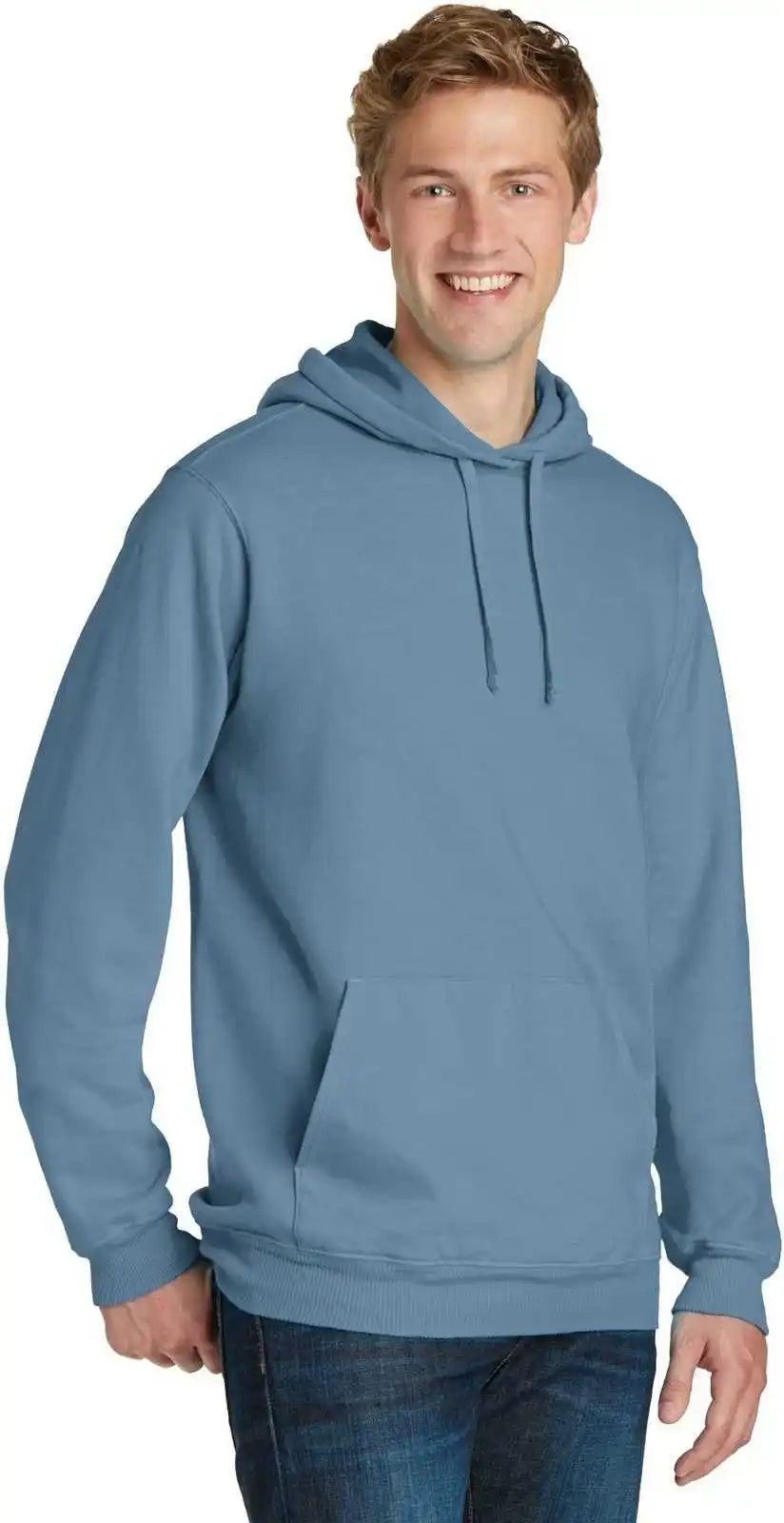 Port &amp; Company Pc098h Beach Wash Garment Dyed Pullover Hooded Sweatshirt Mist