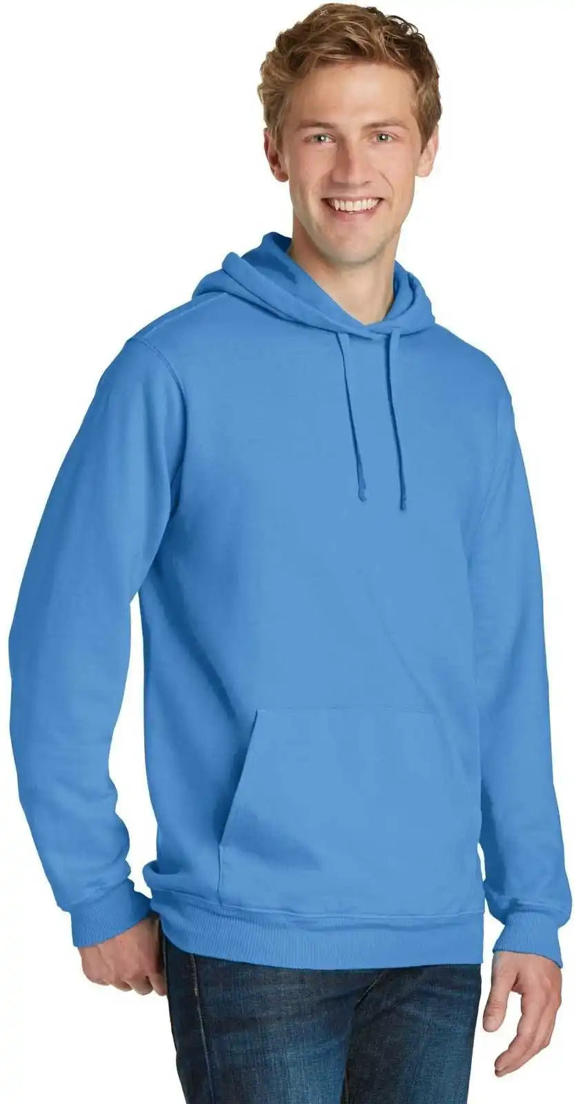 Port &amp; Company Pc098h Beach Wash Garment-dyed Pullover Hooded Sweatshirt - Blue Moon