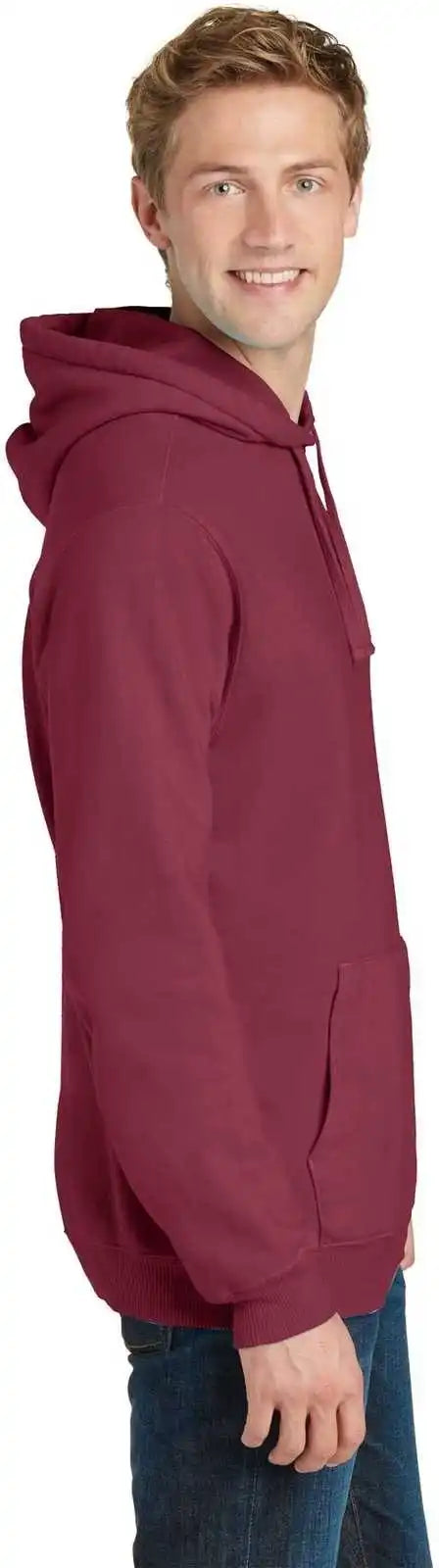 Port &amp; Company Pc098h Beach Wash Garment Dyed Pullover Hooded Sweatshirt Merlot