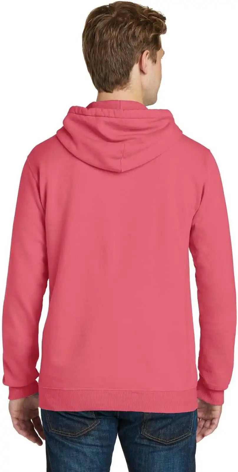 Port &amp; Company Pc098h Beach Wash Garment Dyed Pullover Hooded Sweatshirt Fruit Punch