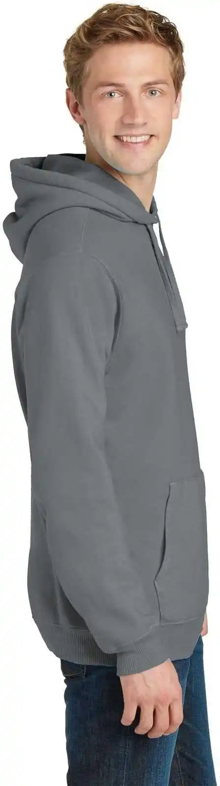 Port &amp; Company Pc098h Beach Wash Garment Dyed Pullover Hooded Sweatshirt Pewter
