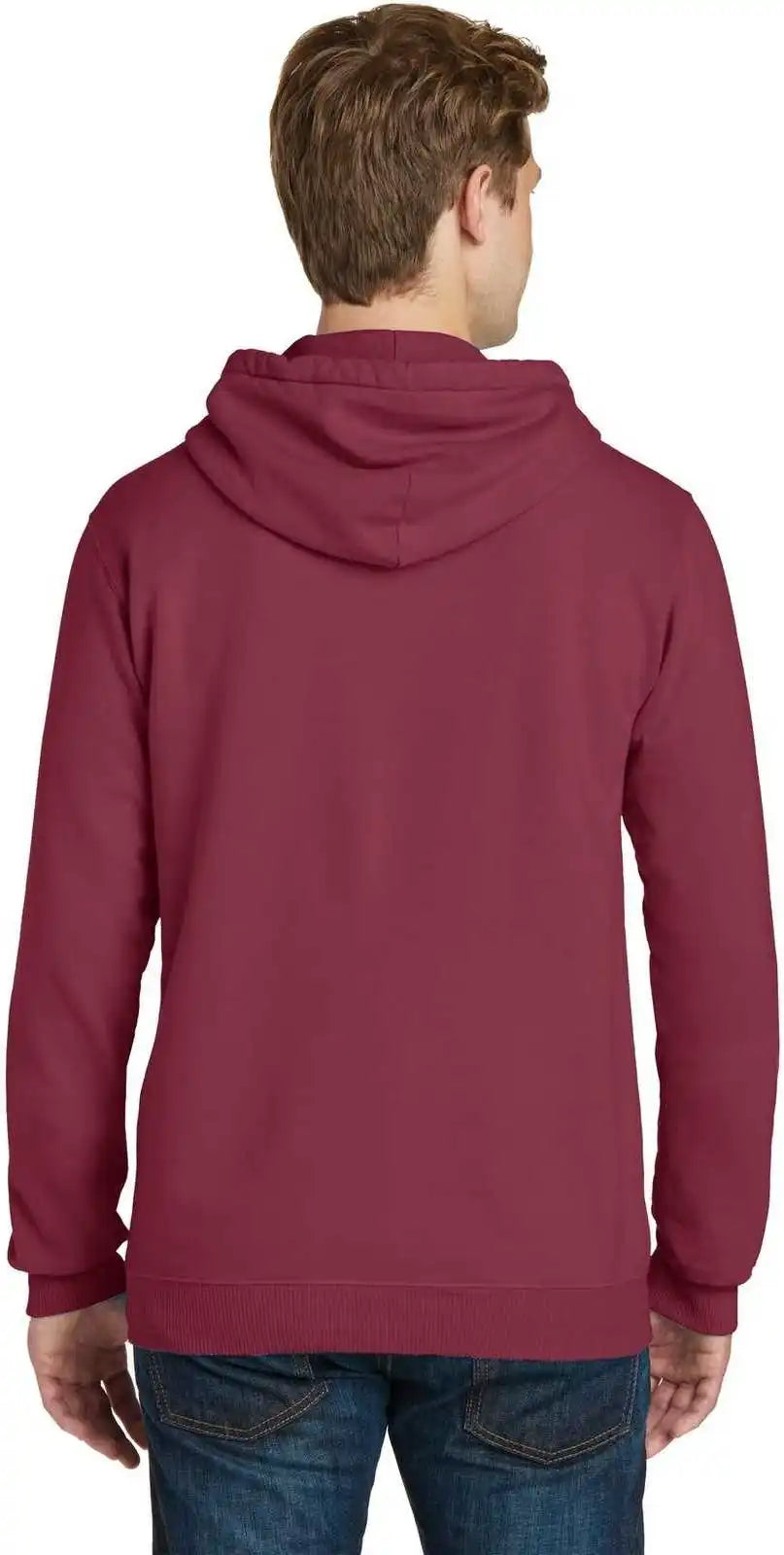 Port &amp; Company Pc098h Beach Wash Garment Dyed Pullover Hooded Sweatshirt Merlot
