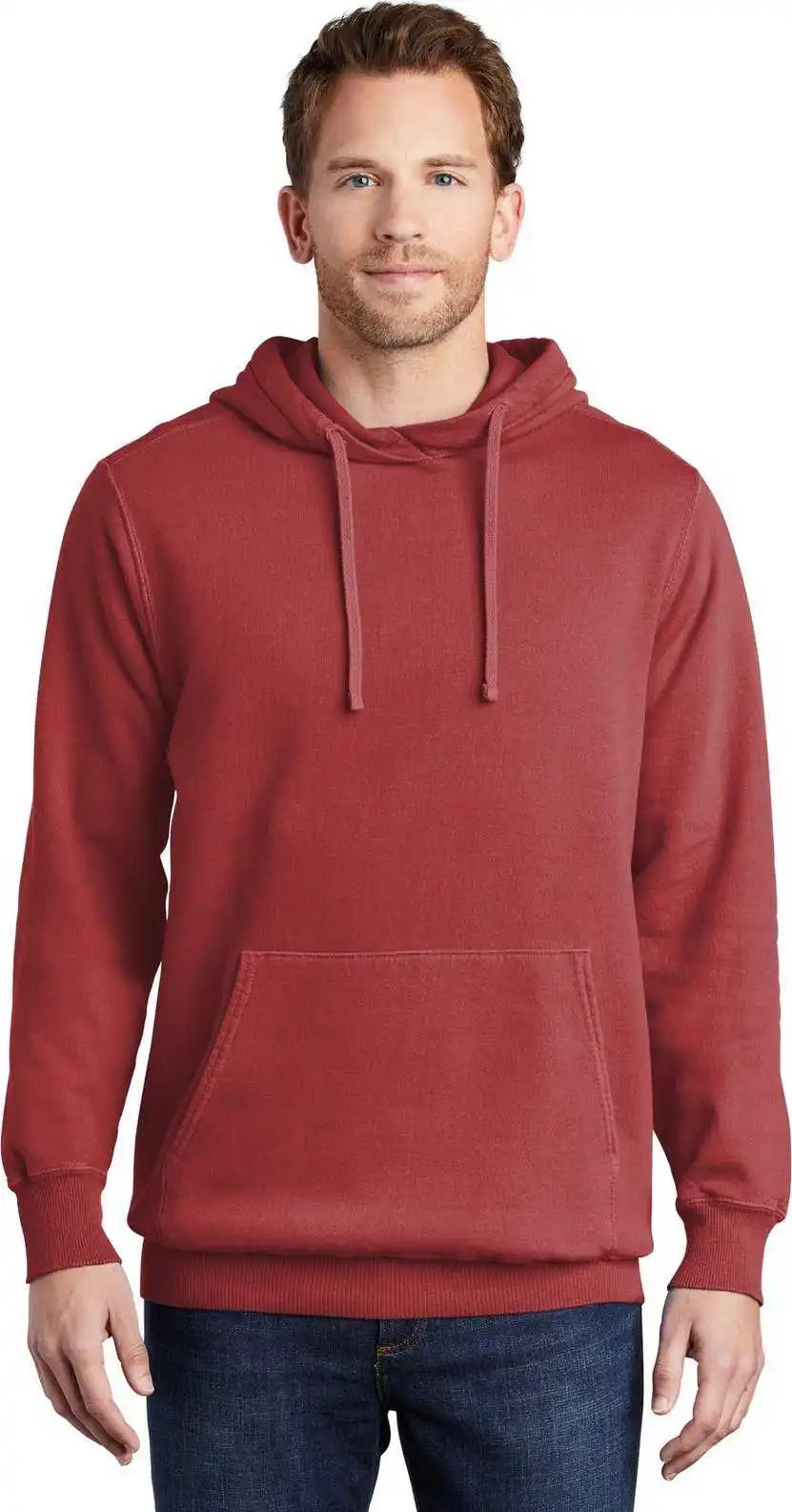 Port & Company Pc098h Beach Wash Garment-dyed Pullover Hooded Sweatshirt - Redrock