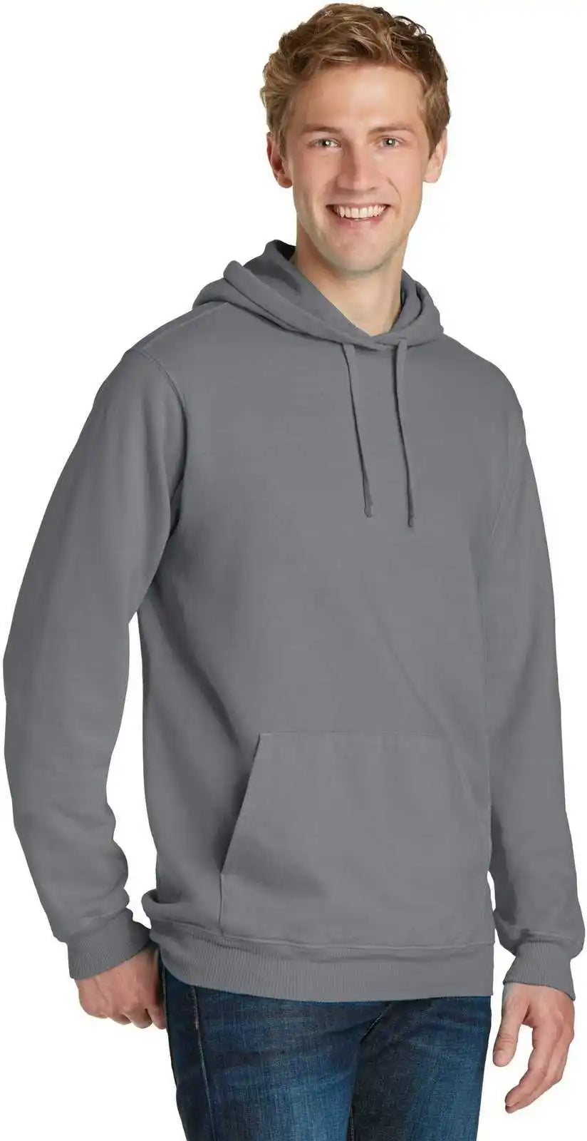 Port & Company Pc098h Beach Wash Garment-dyed Pullover Hooded Sweatshirt - Coal