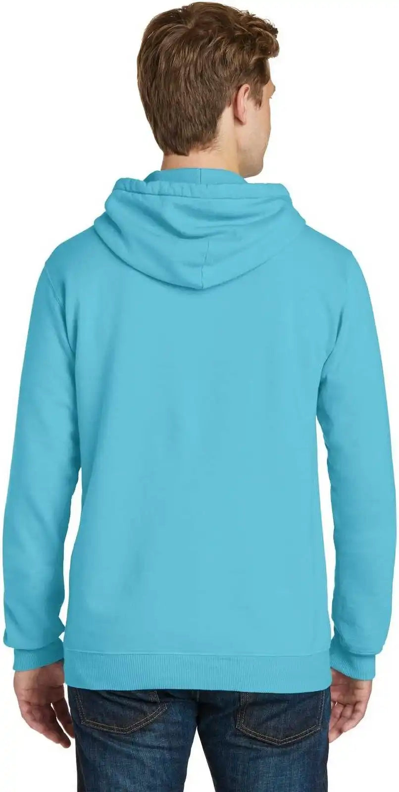 Port &amp; Company Pc098h Beach Wash Garment Dyed Pullover Hooded Sweatshirt Tidal Wave