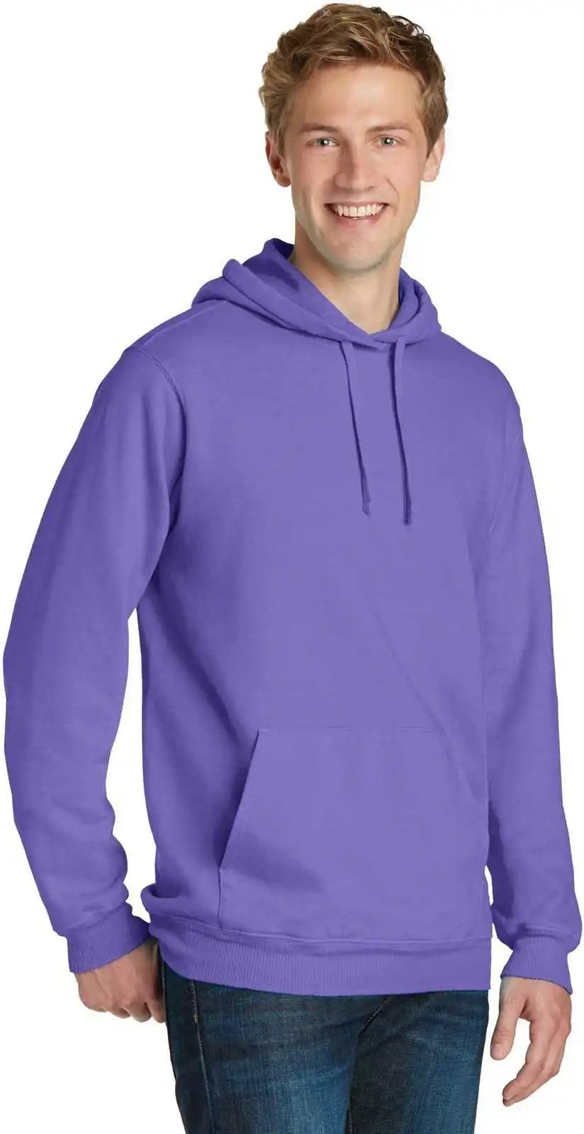 Port &amp; Company Pc098h Beach Wash Garment Dyed Pullover Hooded Sweatshirt Amethyst