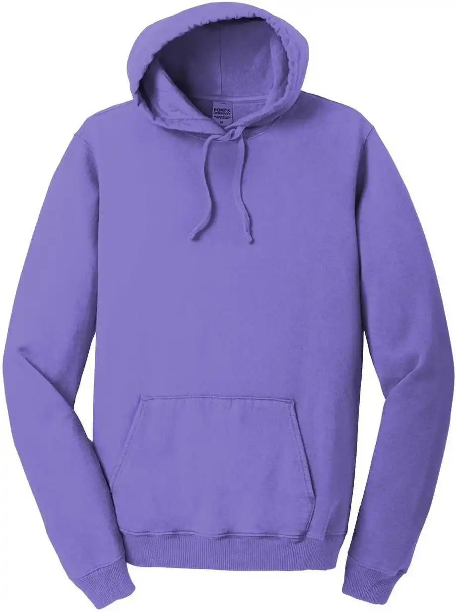 Port &amp; Company Pc098h Beach Wash Garment Dyed Pullover Hooded Sweatshirt Amethyst