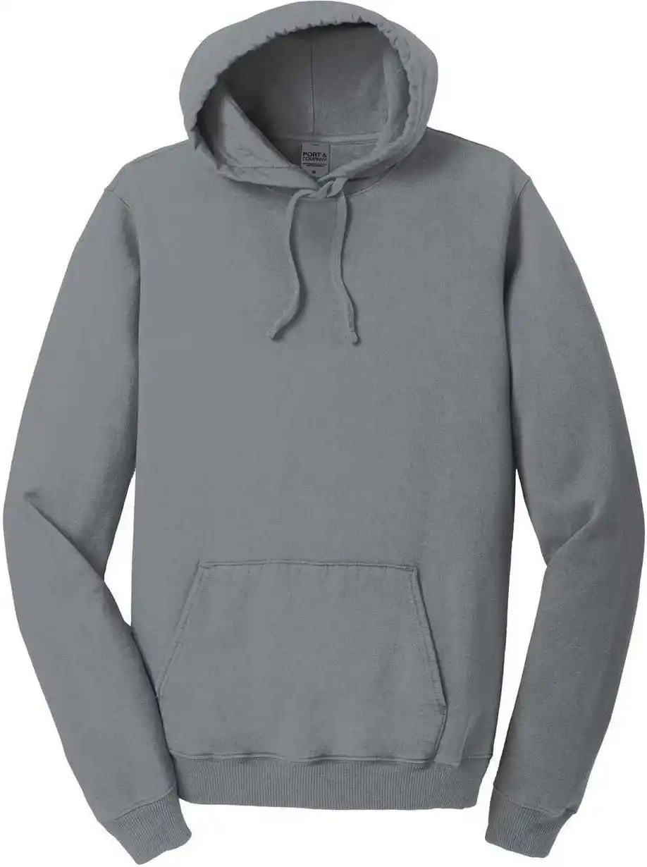 Port & Company Pc098h Beach Wash Garment-dyed Pullover Hooded Sweatshirt - Coal