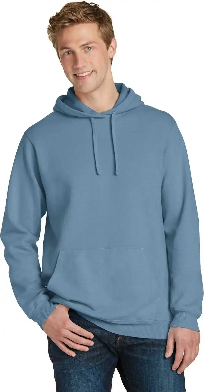 Port &amp; Company Pc098h Beach Wash Garment Dyed Pullover Hooded Sweatshirt Mist