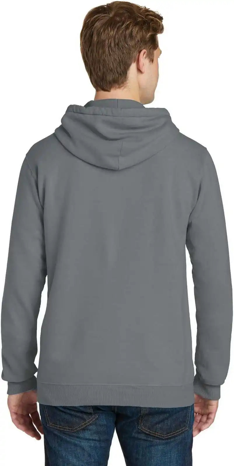 Port &amp; Company Pc098h Beach Wash Garment Dyed Pullover Hooded Sweatshirt Pewter