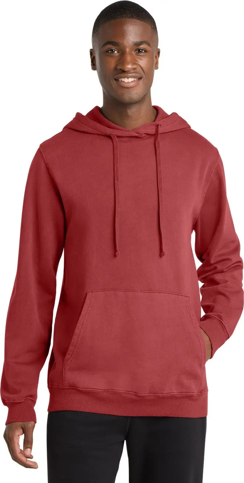 Port & Company Pc098h co Beach Wash Garment-dyed Pullover Hooded Sweatshirt - Red Rock - Adult s