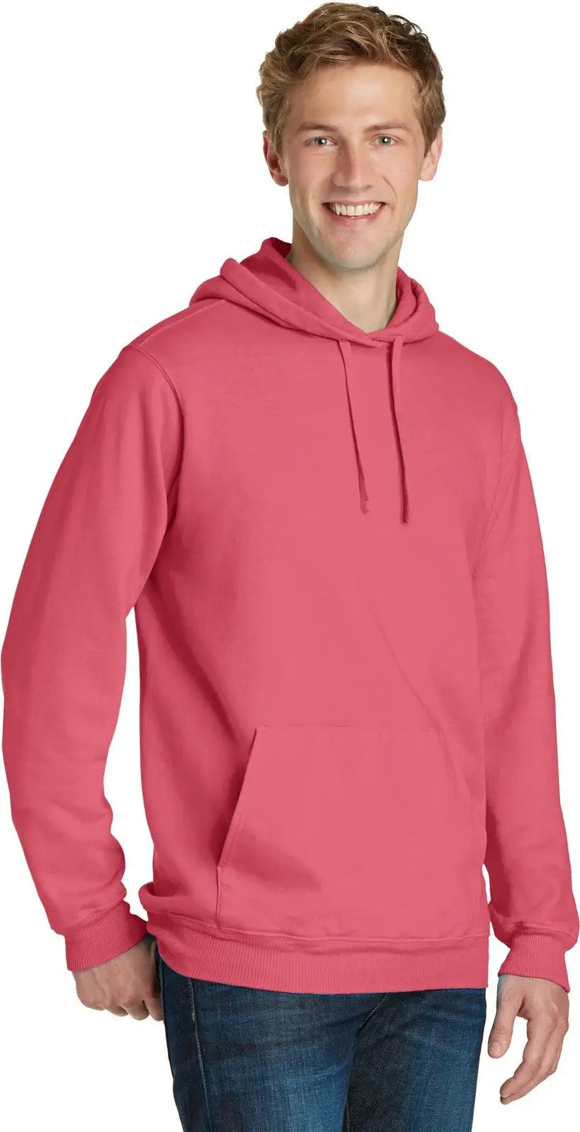 Port & Company Pc098h co Beach Wash Garment-dyed Pullover Hooded Sweatshirt - Fruit Punch