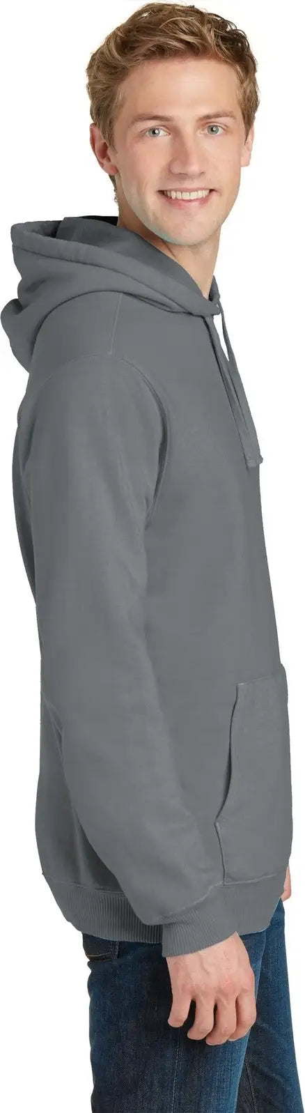 Port & Company Pc098h co Beach Wash Garment-dyed Pullover Hooded Sweatshirt - Pewter