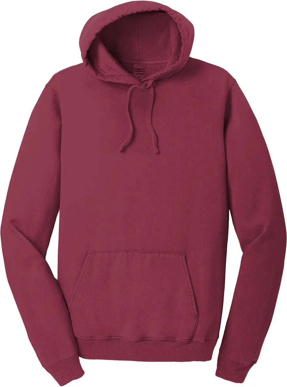 Port & Company Pc098h co Beach Wash Garment-dyed Pullover Hooded Sweatshirt - Merlot