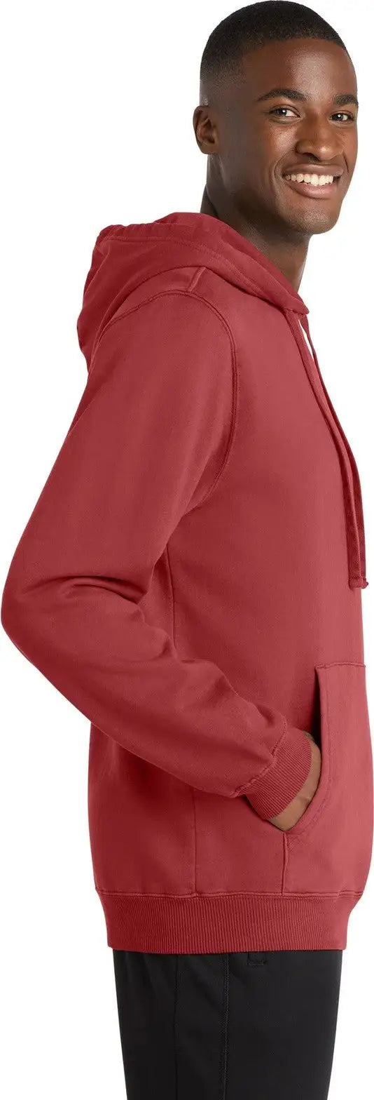 Port & Company Pc098h co Beach Wash Garment-dyed Pullover Hooded Sweatshirt - Red Rock